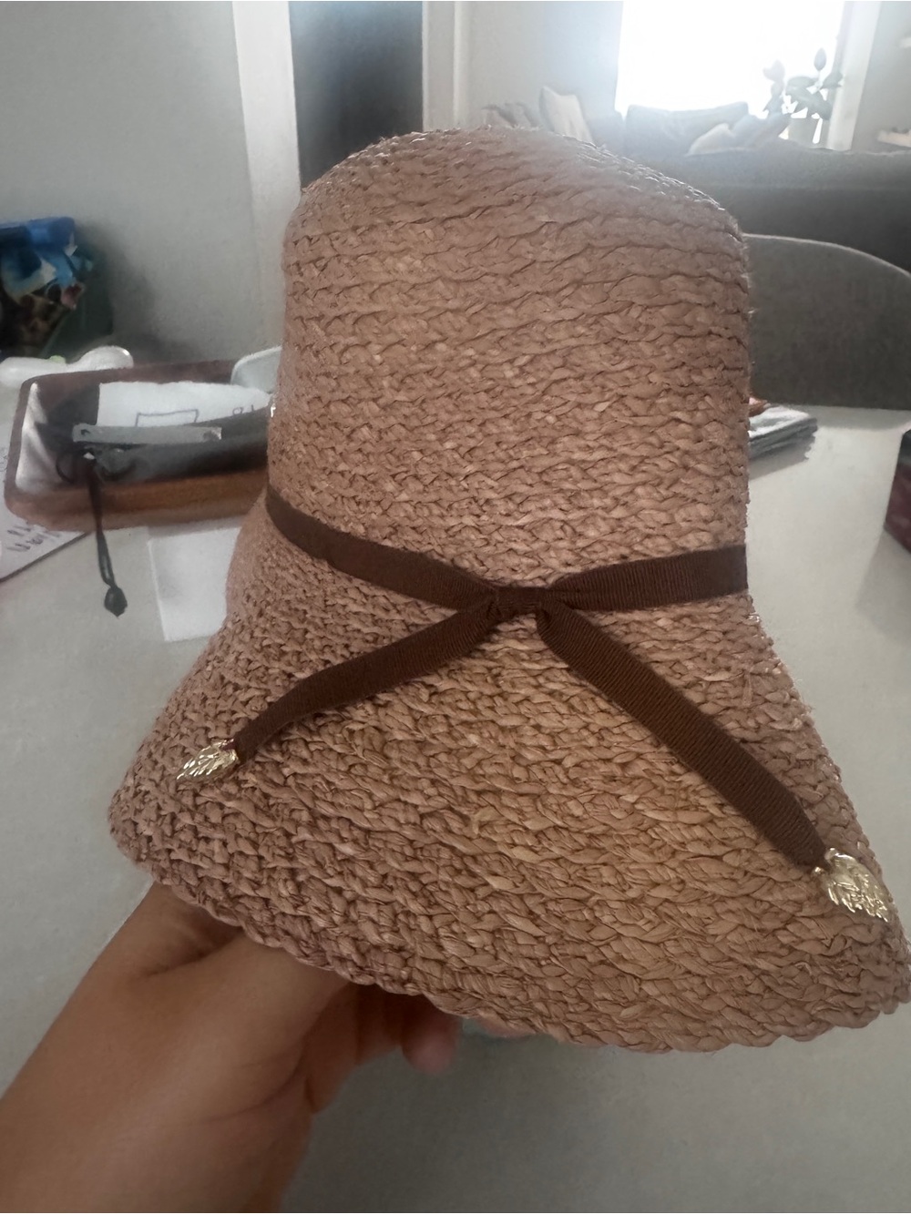 Helen Kaminski Straw Bucket Hat with Ribbon - Picture 3 of 6